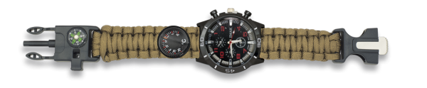 Zegarek survivalowy 33879-CO kompas krzesiwo paracord