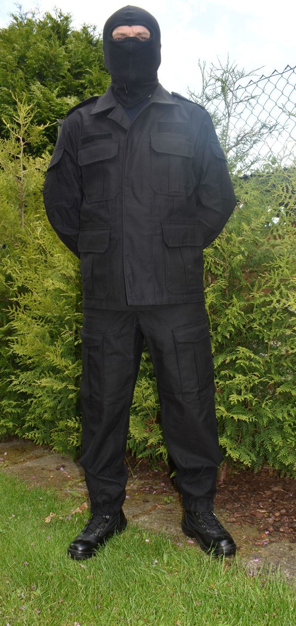 Spodnie bojówki czarne Policji oryginał na wzrost 163