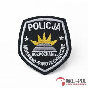 Emblemat Policja rozpoznanie minersko pirotechniczne czarna z rzepem