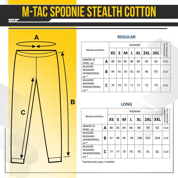 M-Tac Spodnie Stealth Cotton, czarny