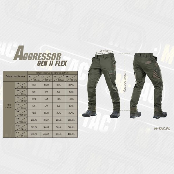 Spodnie taktyczne Aggressor Gen.II Flex M-Tac, Army Olive