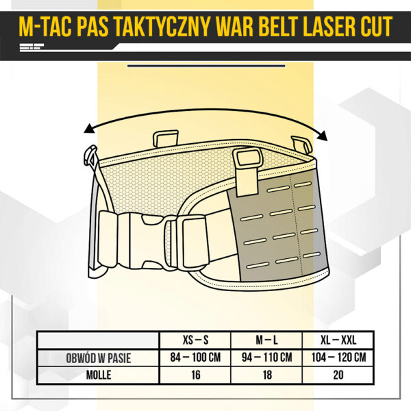 M-Tac Pasek taktyczny War Belt Laser cut
