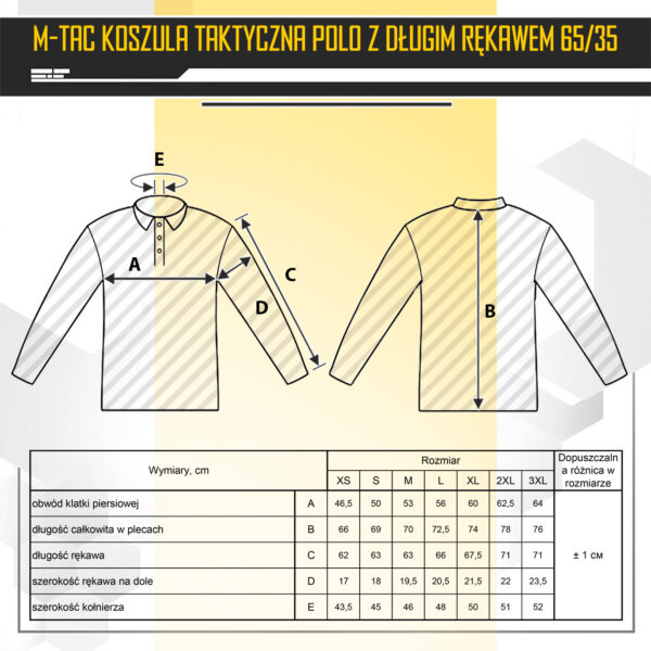 M-Tac Koszula Taktyczna Polo z długim rękawem 65/35